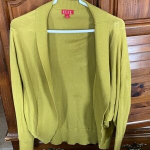 Elle Women's Yellow Green Cardigan Sweater
